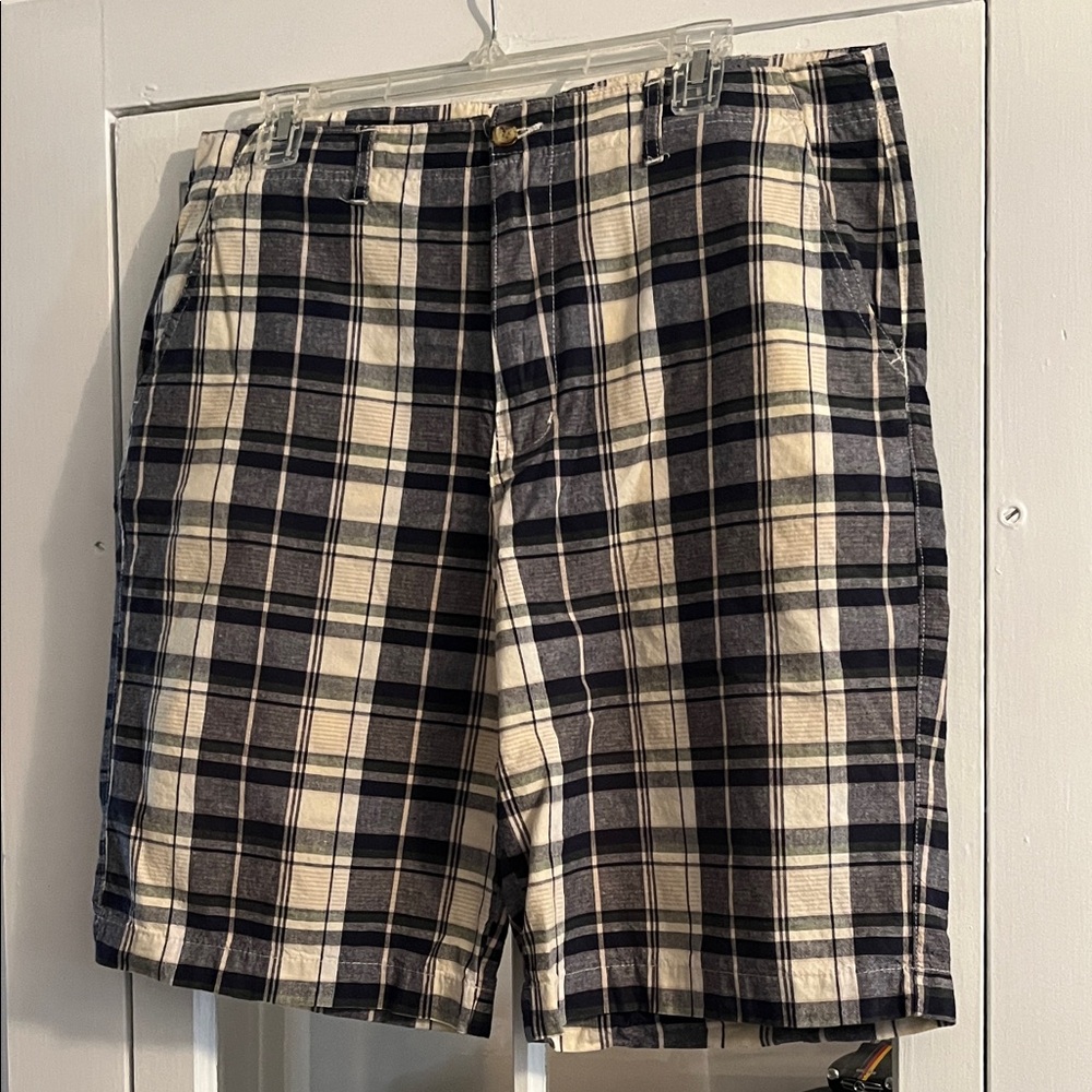 Andrew Fezza Navy and White Plaid Men's Shorts